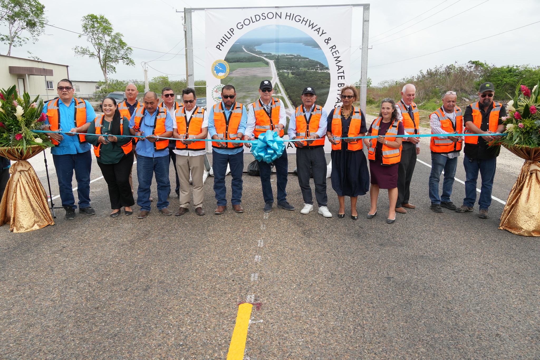 Ribbon cutting for road opening