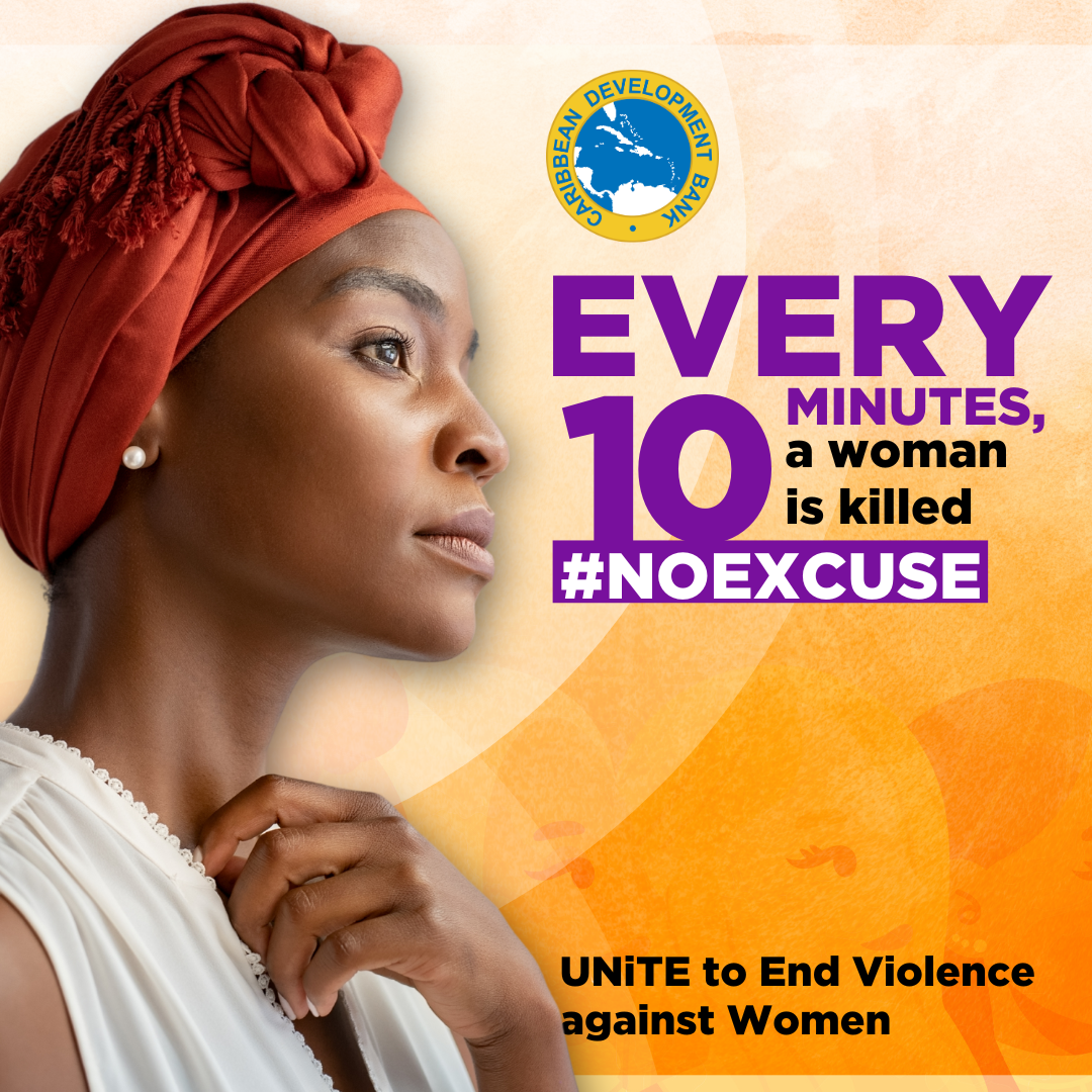 Picture of a woman staring off into space with the words every 10 minutes a woman is killed and the hashtag no excuse
