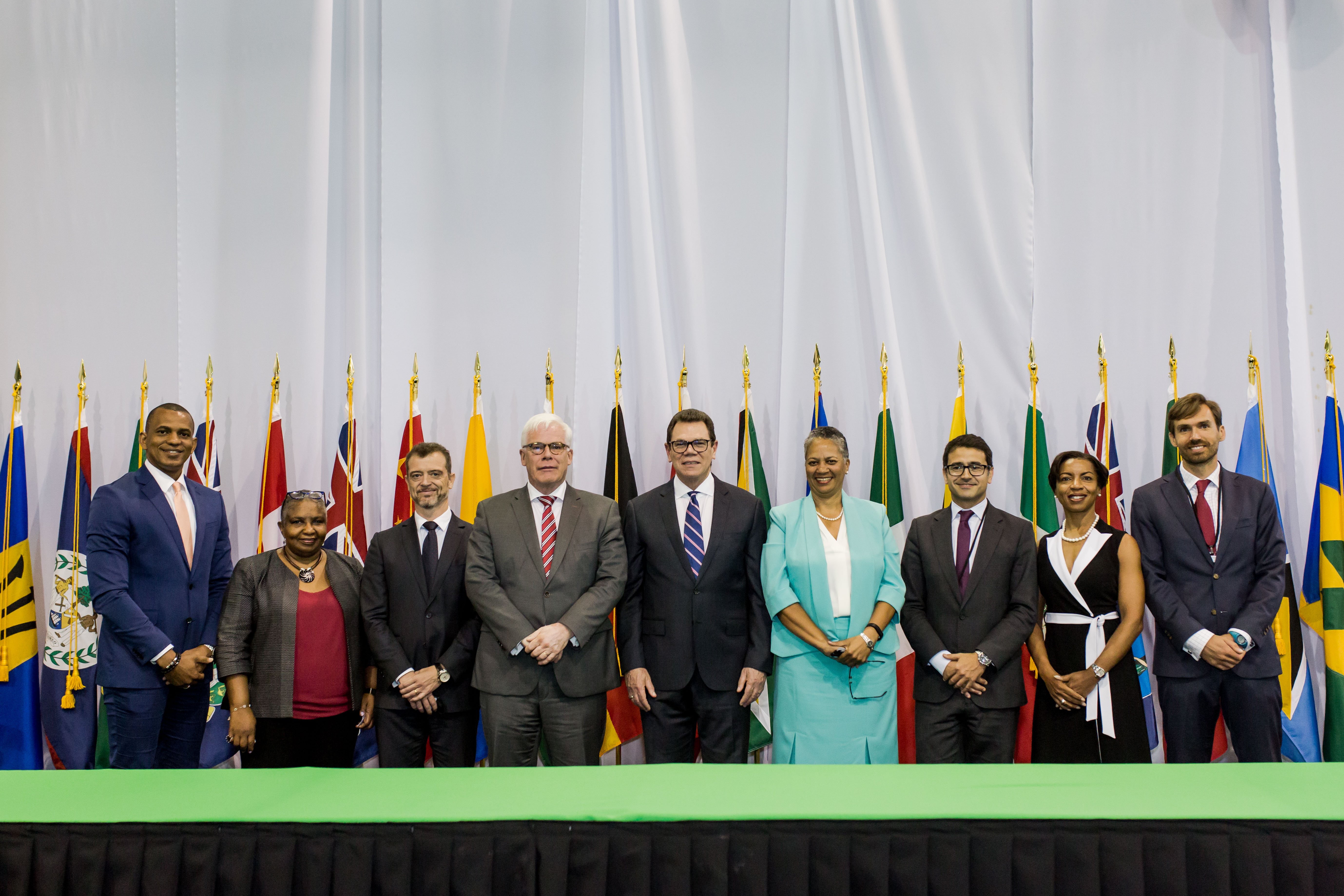 Representatives from CDB and EIB during the signing ceremony for the Climate Action Framework Loan II.