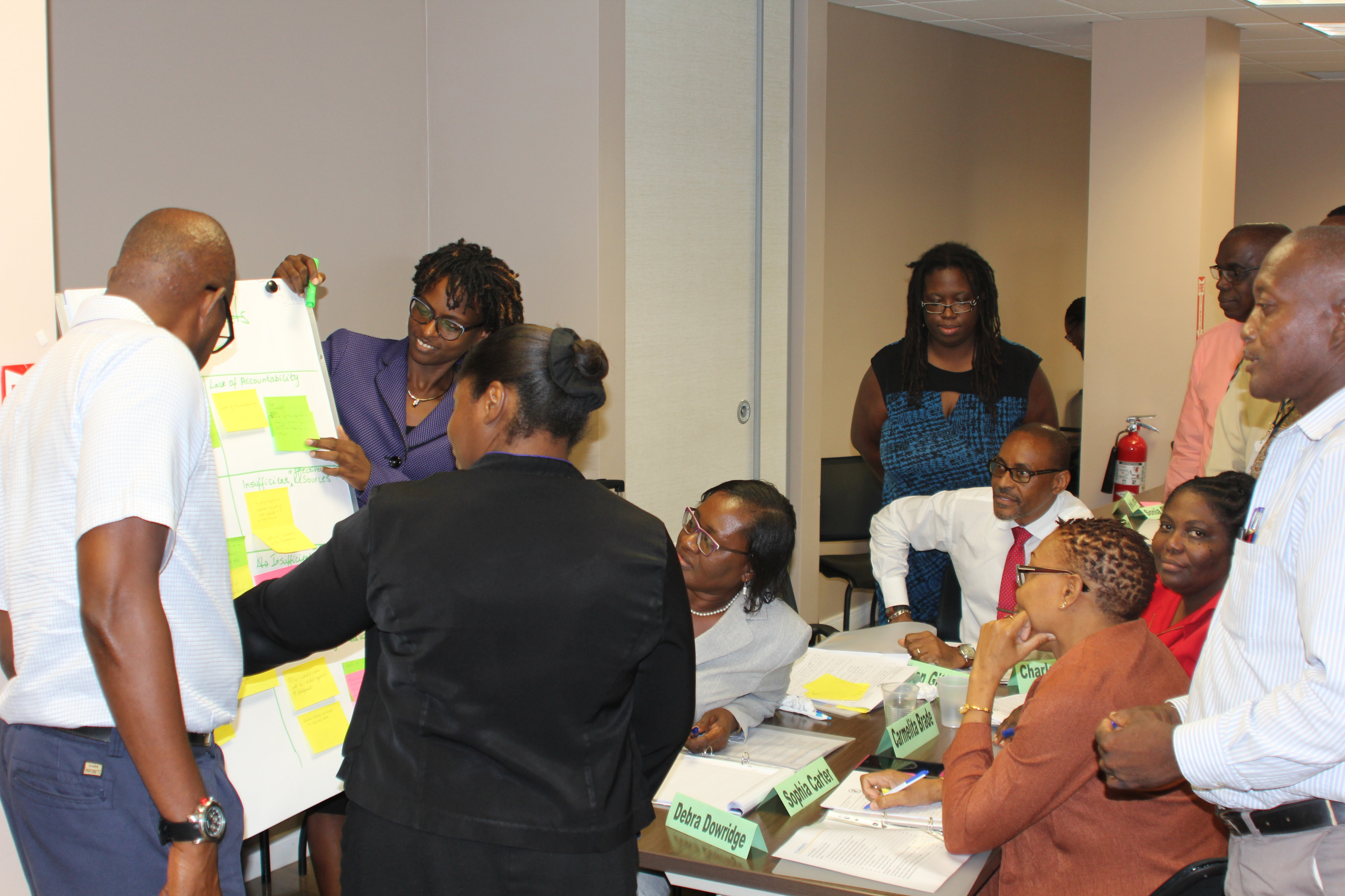 Attendees participating in the Barbados training session.