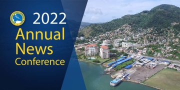 image of Trinidad coastline to the left with dark blue overlay to the right with copy
