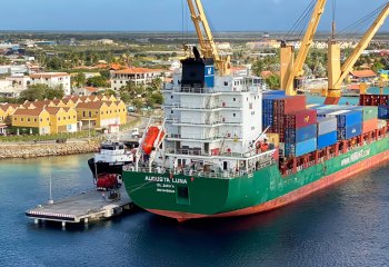 container ship in harbour